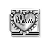 Nomination CLASSIC Silvershine Silver Beaded Heart Mum Charm 330101/80