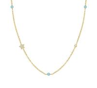 Nomination Necklace Gioie collection in 925 Sterling Silver with Cubic Zirconia and Jade. Colour Gold. Star