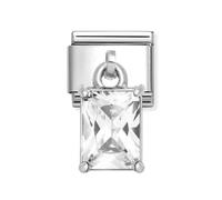 Nomination Nomiantion Baguette Cut CZ Hanging Silver Shine Charm