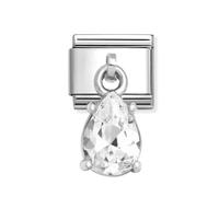 Nomination Nomiantion Pear Cut CZ Hanging Silver Shine Charm