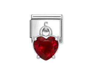 Nomination Nomiantion Red Heart CZ Hanging Silver Shine Charm