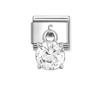 Nomination Nomiantion Round Brilliant CZ Hanging Silver Shine Charm