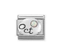 Nomination October Opal Oxidised Birthstone Charm
