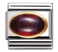 Nomination Oval Garnet Charm - Stainless Steel