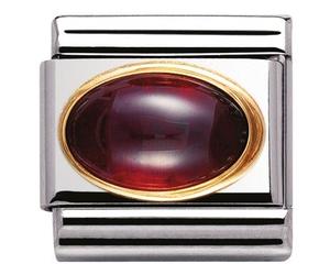 Nomination Oval Garnet Charm - Stainless Steel