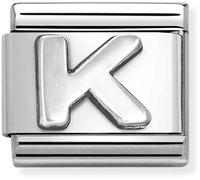 Nomination Oxidised Silver Letter Charm - Letter K