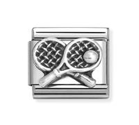 Nomination Oxidized Tennis Rackets Silver Shine Charm