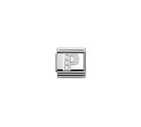 Nomination Silver Cubic Zirconia Letter Charm - P