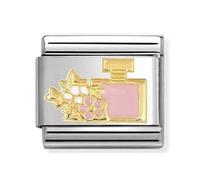 Nomination CLASSIC Stainless Steel & 18ct Yellow Gold Pink Perfume Bottle Charm 030272/93