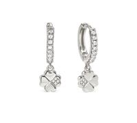 Nomination Petit Sparkle CZ Four-Leaf Clover Hoop Earrings 0.6 x 1.2cm