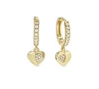 Nomination Gold Petit Sparkle Heart Hoop Earrings