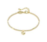 Nomination Petit Sparkle CZ Heart Gold Tone Tennis Bracelet 0.7 x 0.6cm, 16.5-19.5cm