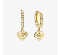 Nomination Gold Petit Sparkle Heart Hoop Earrings