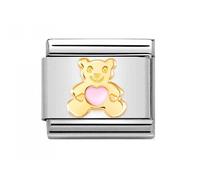 Nomination Pink Bear Yellow Gold Charm
