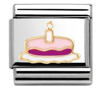 Nomination Pink Cake & Candle Charm - Enamel