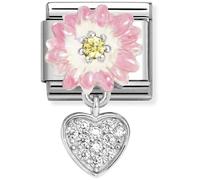 Nomination Pink Daisy With Heart Charm
