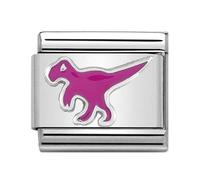 Nomination Pink Dinosaur Silver Shine