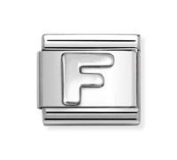 Nomination Plain F Initial Silver Shine Charm