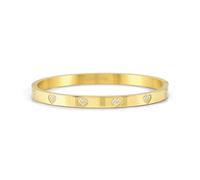 Nomination Pretty Bangles CZ Hearts Thick Gold Tone Bangle 6 x 5.20cm