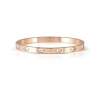 Nomination Pretty Bangles CZ Oval Stones Rose Gold Tone Bangle 0.5cm, 6 x 5.2cm