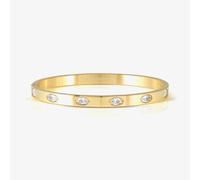 Nomination Pretty Bangles CZ Oval Stones Gold Tone Bangle 0.5cm, 6 x 5.2cm