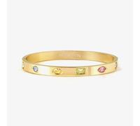 Nomination Pretty Bangles Stainless Steel & Yellow PVD Multi-Colour Cubic Zirconia Small Bangle 029531/024