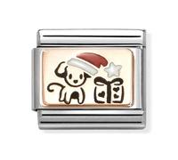 Nomination Rose Gold Christmas Dog Charm