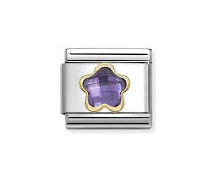 Nomination Purple Crystal Flower Charm