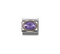 Nomination Purple Oval With Trim Stone Silver Shine