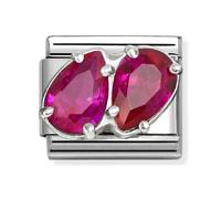 Nomination Silver Red CZ Double Drop Charm
