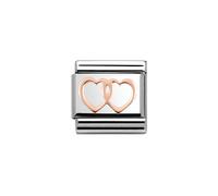 Nomination CLASSIC Rose Gold Plates Double Hearts Charm 430104/08