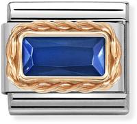 Nomination Rose Gold Blue Baguette Crystal Charm