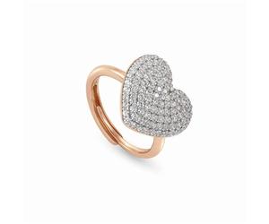 Nomination Rose Gold Crystal Heart Easychic Ring - Adjustable