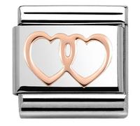 Nomination CLASSIC Rose Gold Plates Double Hearts Charm 430104/08