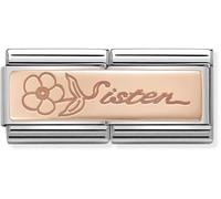 Nomination Rose Gold Double Sister Flower Charm - Stainless Steel