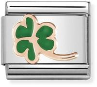 Nomination CLASSIC Rose Gold Green Clover Charm 430202/01