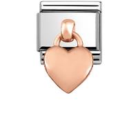 Nomination Rose Gold Hanging Heart Charm - Stainless Steel