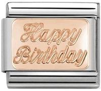 Nomination CLASSIC Rose Gold Plates Happy Birthday Charm 430101/29
