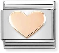 Nomination Flat Heart Rose Gold Charm