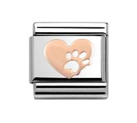 Nomination Rose Gold Heart With Paw Print Charm