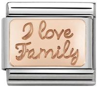 Nomination Rose Gold I Love Family Charm