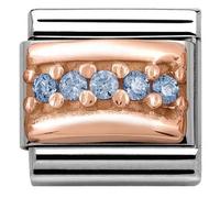 Nomination CLASSIC Rose Gold Light Blue Cubic Zirconia Charm 430304/05