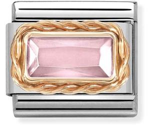 Nomination Rose Gold Pink Baguette Crystal Charm