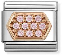 Nomination Rose Gold Pink Crystal Hexagon Charm
