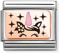 Nomination Unicorn with Pink Horn Rose Gold Charm