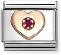 Nomination Rose Gold Red Heart Charm
