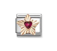 Nomination Rose Gold Star Red Heart Charm