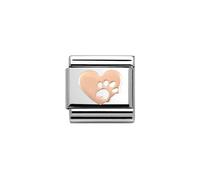 Nomination Rose Gold Heart With Paw Print Charm
