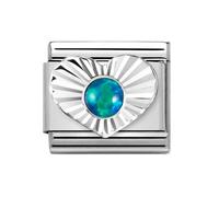 Nomination Silver Green Opal Heart Charm