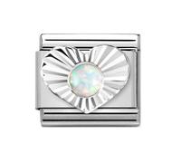 Nomination Silver White Opal Heart Charm